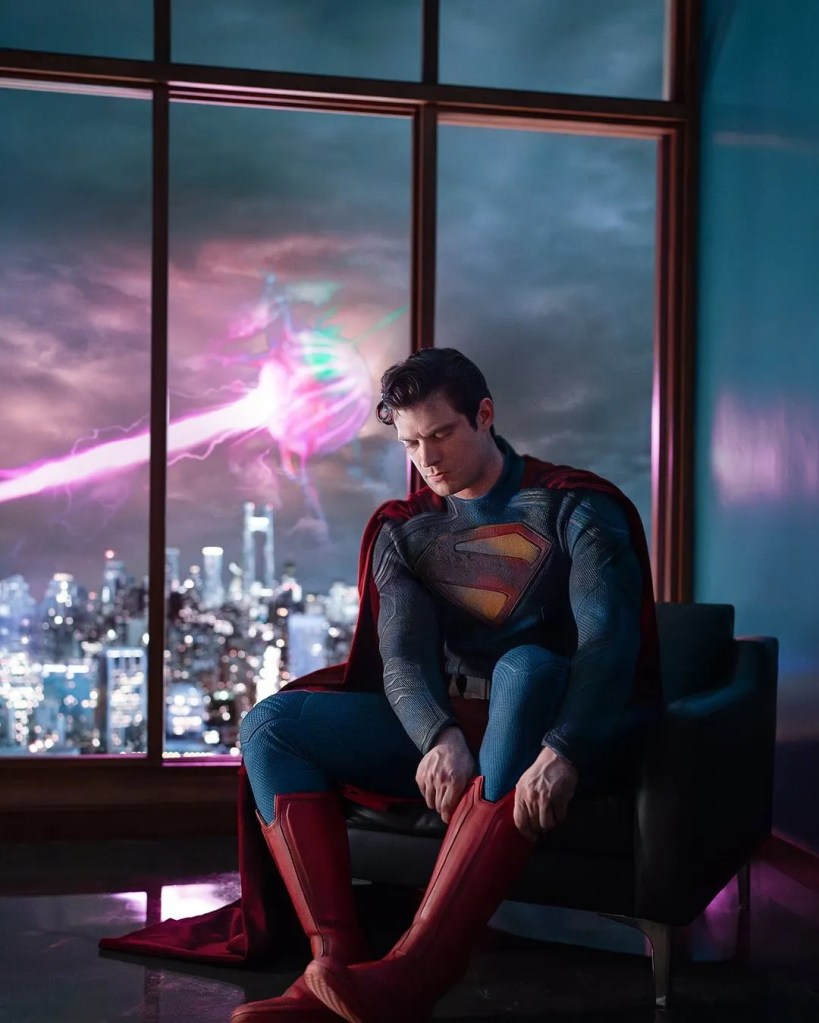 Superman suiting up - recently released image.